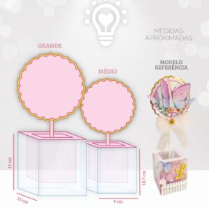ARQUIVO DE CORTE CENTRO DE MESA ACETATO, MOCKUPS + CAIXA EM STUDIO + PDF