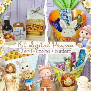 Kit digital Páscoa 2026 - Coelho e Cristão