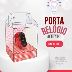 ARQUIVO DE CORTE CAIXA PARA RELÓGIO COM BERÇO (STUDIO, SVG E PDF)
