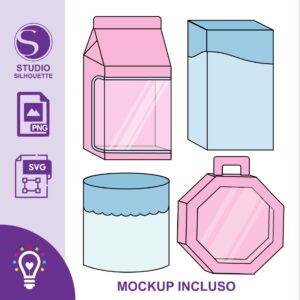 ARQUIVO DE CORTE MOLDE DE CAIXAS + MOCKUP + SVG + PNG
