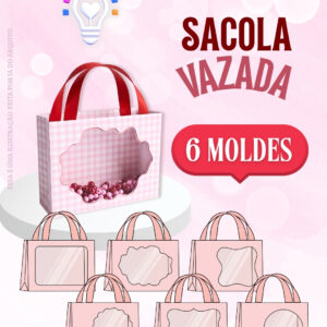 ARQUIVO DE CORTE SACOLA SHAKER VITRINE (STUDIO, SVG E PDF)