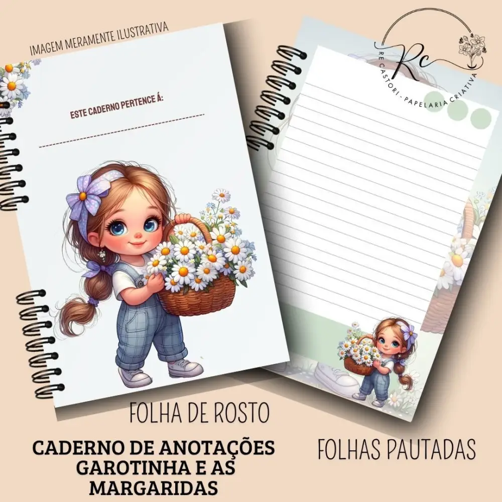 ARQUIVO DIGITAL CADERNO DE ANOTAÇÕES GAROTINHA E AS MARGARIDAS ARQUIVO DIGITAL CADERNO DE ANOTAÇÕES GAROTINHA E AS MARGARIDAS - Imagem 1