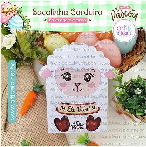 Arquivo Digital - Sacolinha Cordeiro Páscoa Arquivo Digital - Sacolinha Cordeiro Páscoa - Imagem 1
