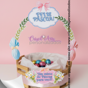 Arte cesta páscoa tradicional