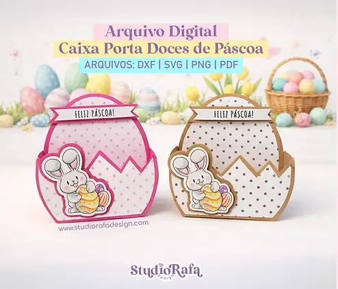 Caixa Porta Doces de Páscoa #1 (arquivo digital) Caixa Porta Doces de Páscoa #1 (arquivo digital) - Imagem 1