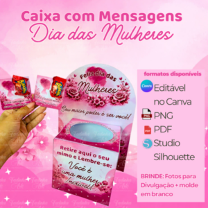 Caixa com mensagens Dia das Mulheres