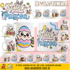 ESTAMPA BOLOTINHA PÁSCOA CANECAS