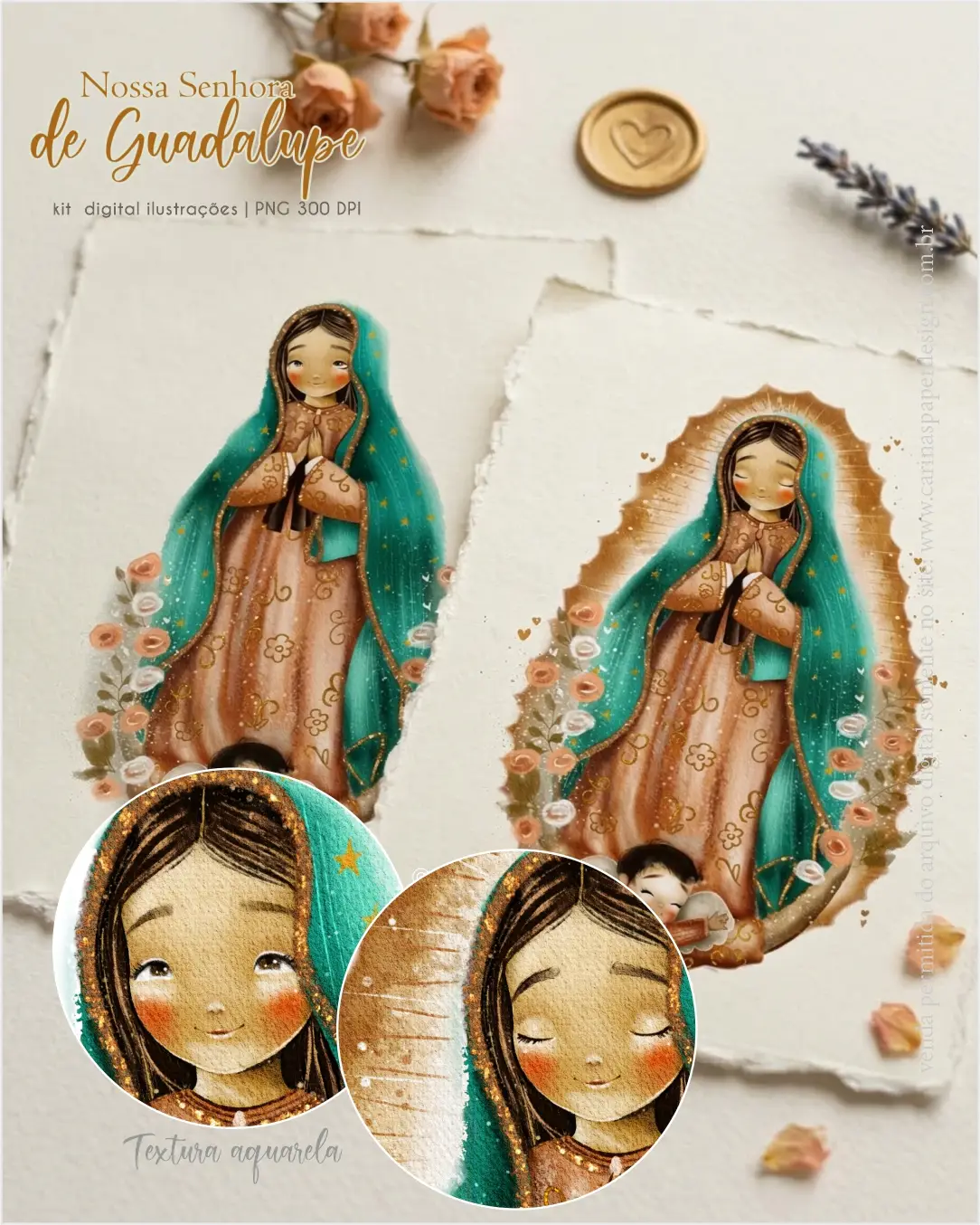 Kit Digital Nossa Senhora de Guadalupe Adulta Carinas Paper Kit Digital Nossa Senhora de Guadalupe Adulta Carinas Paper - Imagem 1