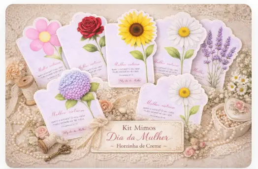 Kit Mimos Dia da Mulher – Florzinha de Creme Kit Mimos Dia da Mulher – Florzinha de Creme - Imagem 1