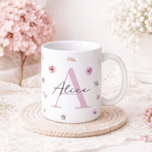 Pacote de Artes Canecas Alfabeto Floral M1