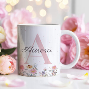 Pacote de Artes Canecas Alfabeto Floral M2