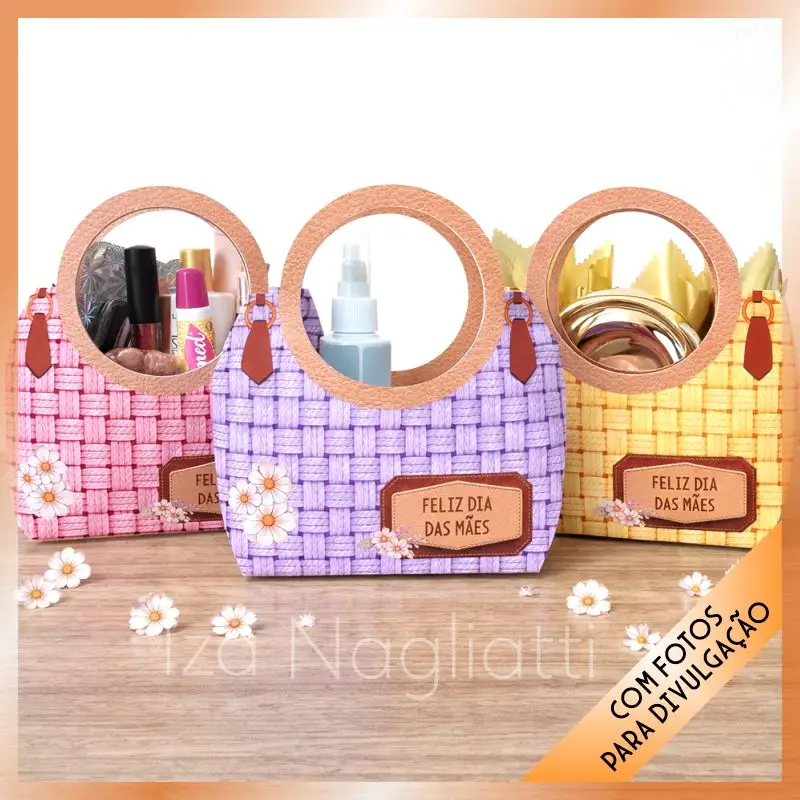 3 Bolsas com alça M 18x17x6 cm – Dia das mães 3 Bolsas com alça M 18x17x6 cm – Dia das mães - Imagem 1