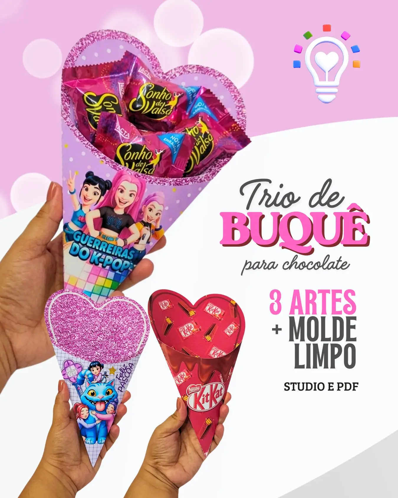 ARQUIVO DE CORTE BUQUÊ PARA CHOCOLATES (STUDIO, PDF E SVG) (3) ARQUIVO DE CORTE BUQUÊ PARA CHOCOLATES (STUDIO, PDF E SVG) (3) - Imagem 1