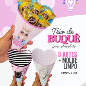 ARQUIVO DE CORTE BUQUÊ PARA CHOCOLATES (STUDIO, PDF E SVG) 4