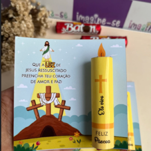 Arquivo digital _ Cartão + adesivo para baton de chocolate Páscoa - LUZ