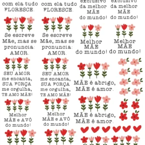 Arte Digital Dia das Mães 2026 Flores e Frases ( folha A4)