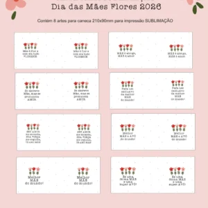 Arte Digital SUBLIMAÇÃO Mães Flores 2026