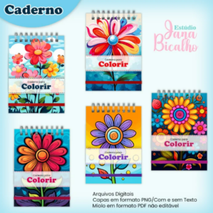 Caderno A5 Para Colorir - Floral