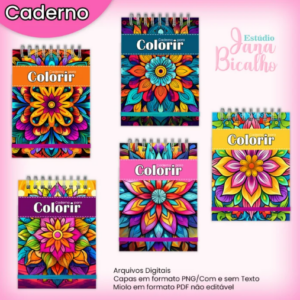 Caderno A5 Para Colorir - Mandala