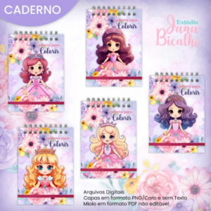 Caderno Para Colorir - Princesas