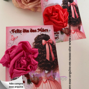 Card mãe xuxinha de cetim dia das mães