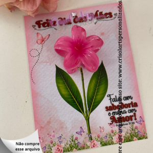Card mini presilha flor dia das Mães