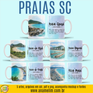 ESTAMPA PRAIAS SANTA CATARINA CANECAS