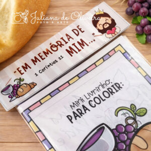 Kit Digital – Lembrança da Páscoa Cristã (LAPELA EXTERNA + LIVRINHO PARA COLORIR SANTA CEIA