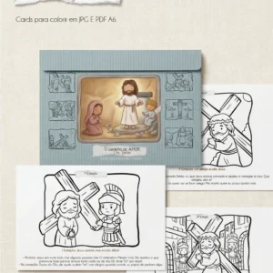 Kit Pronto para Imprimir Cards A6 VIA Sacra para crianças