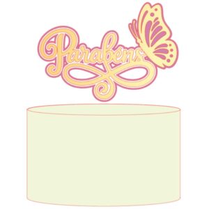 TOPO - PARABÉNS COM BORBOLETA