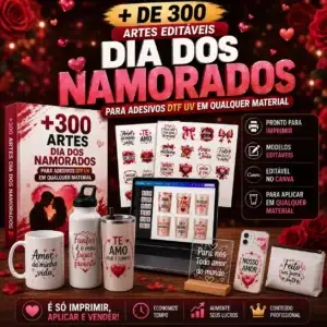 300 Artes DTF UV NAMORADOS