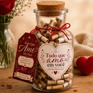 Arte Digital em PDF – Pronta para Impressão 💌 Artes para Pote de Mensagens ❤️ Tudo que amo em Você – Cartas para Alguém Especial