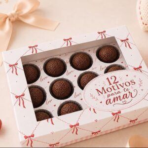 CAIXA PARA BRIGADEIRO 12 MOTIVOS PARA TE AMAR EM PDF-PNG