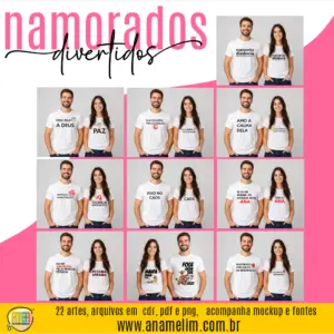 ESTAMPA NAMORADOS DIVERTIDOS CAMISAS