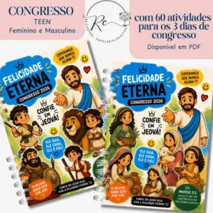 Kit Digital Caderno Congresso 2026 - Felicidade Eterna - Com Atividades para o público Teen