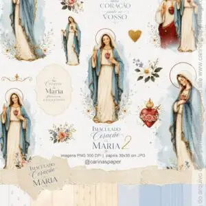 Kit Digital Ilustrações Imaculado Coração de Maria 2