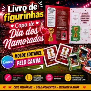 Molde Livro de Figurinhas Copa do Amor