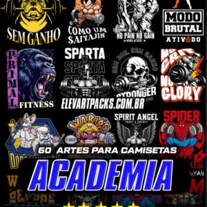Pack de Artes para Camisetas de Academia