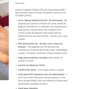 Coleção Dia dos Namorados 2026 + Devocionais Casal 12 Meses A5 ( Papel Amado ) - Imagem 2