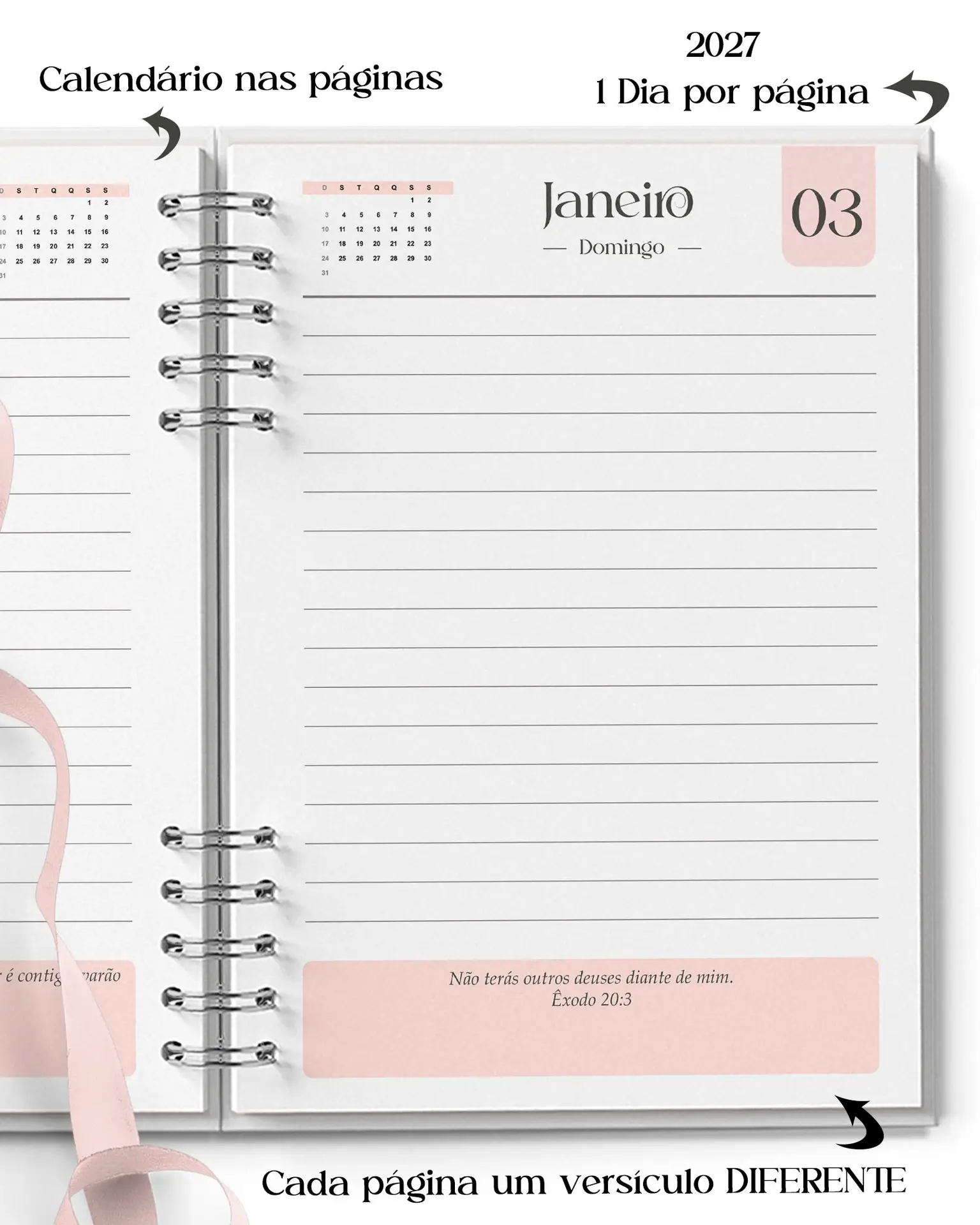 Arquivo Agenda Feminina Neutra 1 Dia por Página 2027 com Versículos Arquivo Agenda Feminina Neutra 1 Dia por Página 2027 com Versículos - Imagem 1