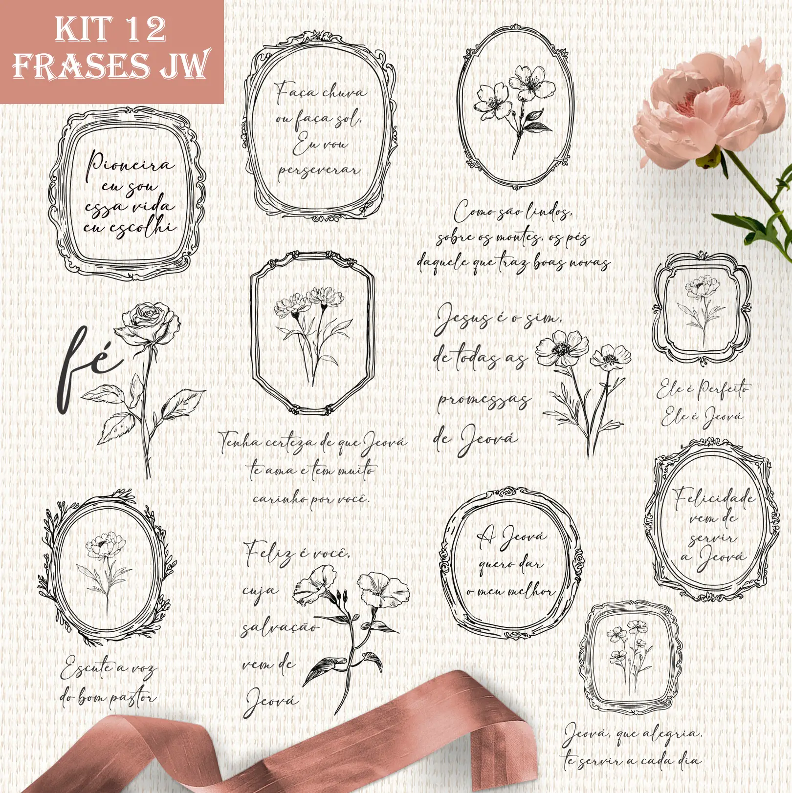 Kit Digital Lettering Pioneira Testemunha de Jeová Kit Digital Lettering Pioneira Testemunha de Jeová - Imagem 1