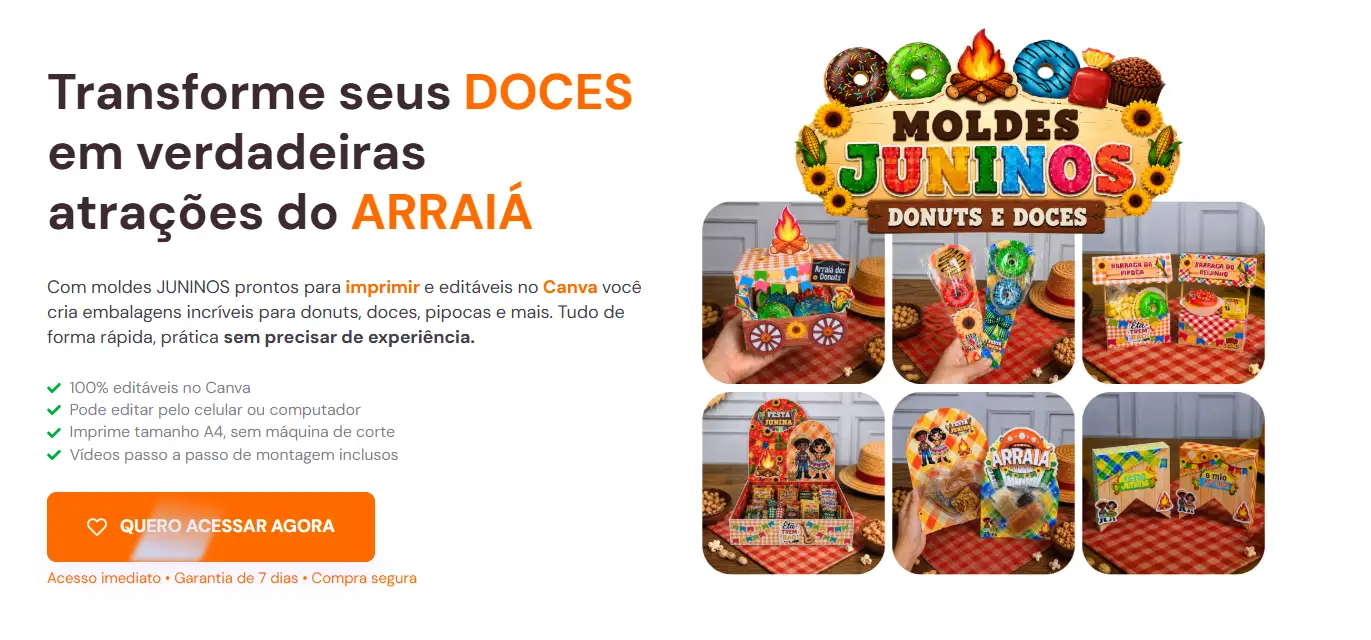 MOLDES JUNINOS DONUTS E DOCES 2026 MOLDES JUNINOS DONUTS E DOCES 2026 - Imagem 1
