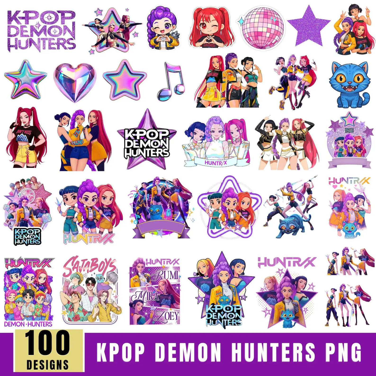 Mais de 100 imagens PNG e SVG de Huntrix, Caçadoras de Demônios do K-pop Mais de 100 imagens PNG e SVG de Huntrix, Caçadoras de Demônios do K-pop - Imagem 1