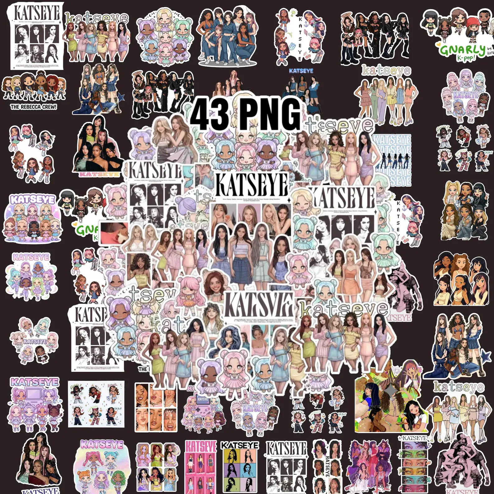 Pacote de PNGs Katseye Kpop, 43 designs de fanart Pacote de PNGs Katseye Kpop, 43 designs de fanart - Imagem 1