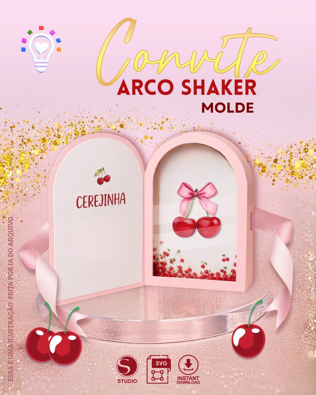 ARQUIVO DE CORTE CONVITE ARCO SHAKER(STUDIO E SVG) ARQUIVO DE CORTE CONVITE ARCO SHAKER(STUDIO E SVG) - Imagem 1