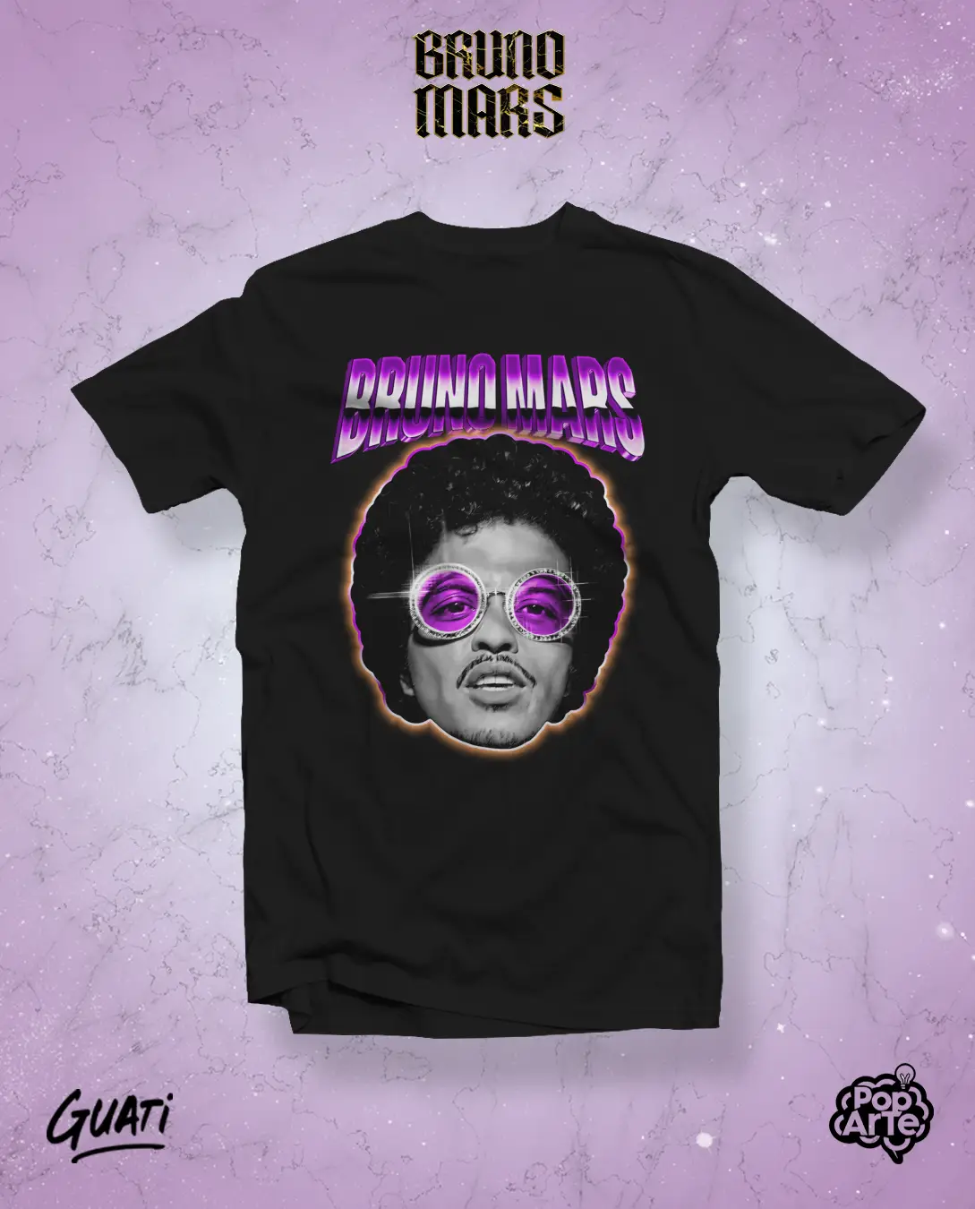 Bruno Mars com Pop Arte (Canecas + Camisetas) Bruno Mars com Pop Arte (Canecas + Camisetas) - Imagem 1
