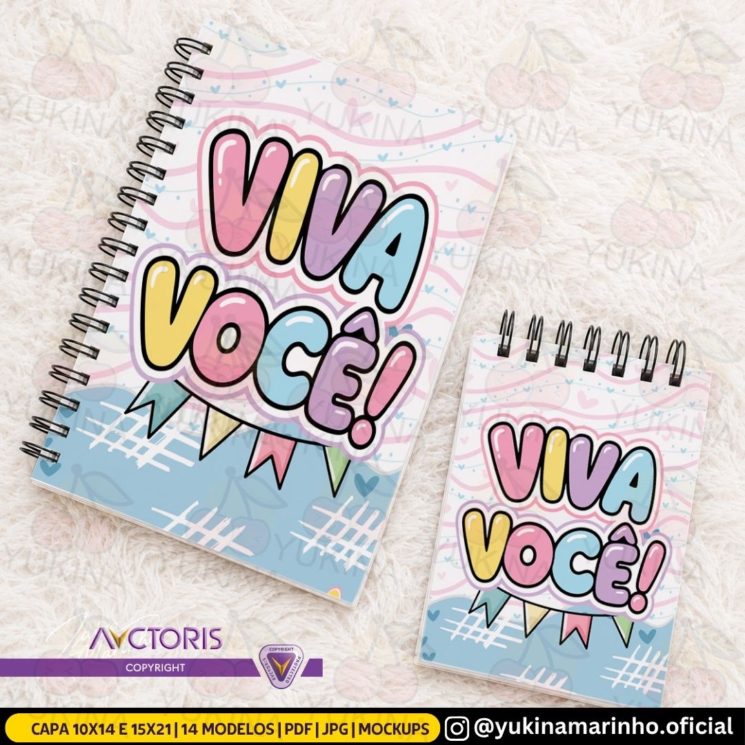 Capa Caderno e Bloco Viva Você – Aniversário Capa Caderno e Bloco Viva Você – Aniversário - Imagem 1