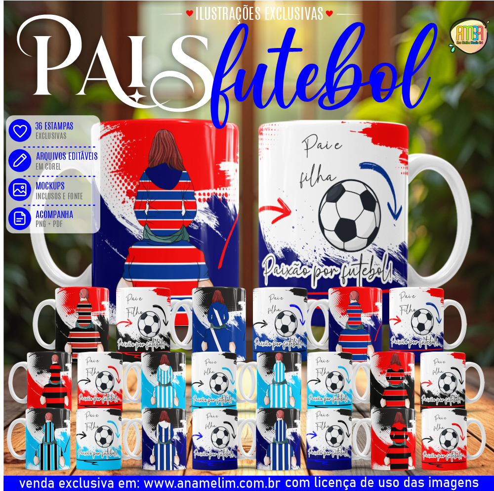 ESTAMPA PAI FUTEBOL CANECAS ESTAMPA PAI FUTEBOL CANECAS - Imagem 1