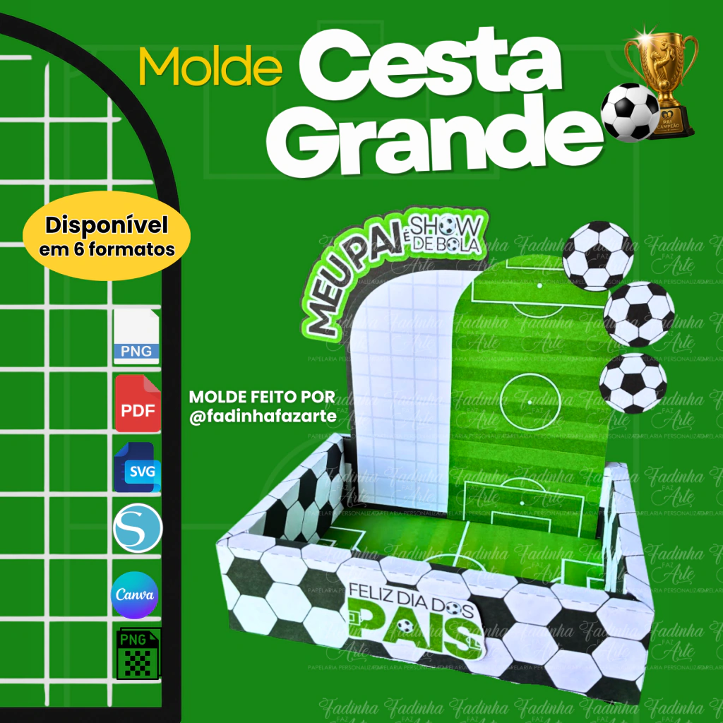 Molde Cesta Grande Dia dos Pais 2026 Molde Cesta Grande Dia dos Pais 2026 - Imagem 1
