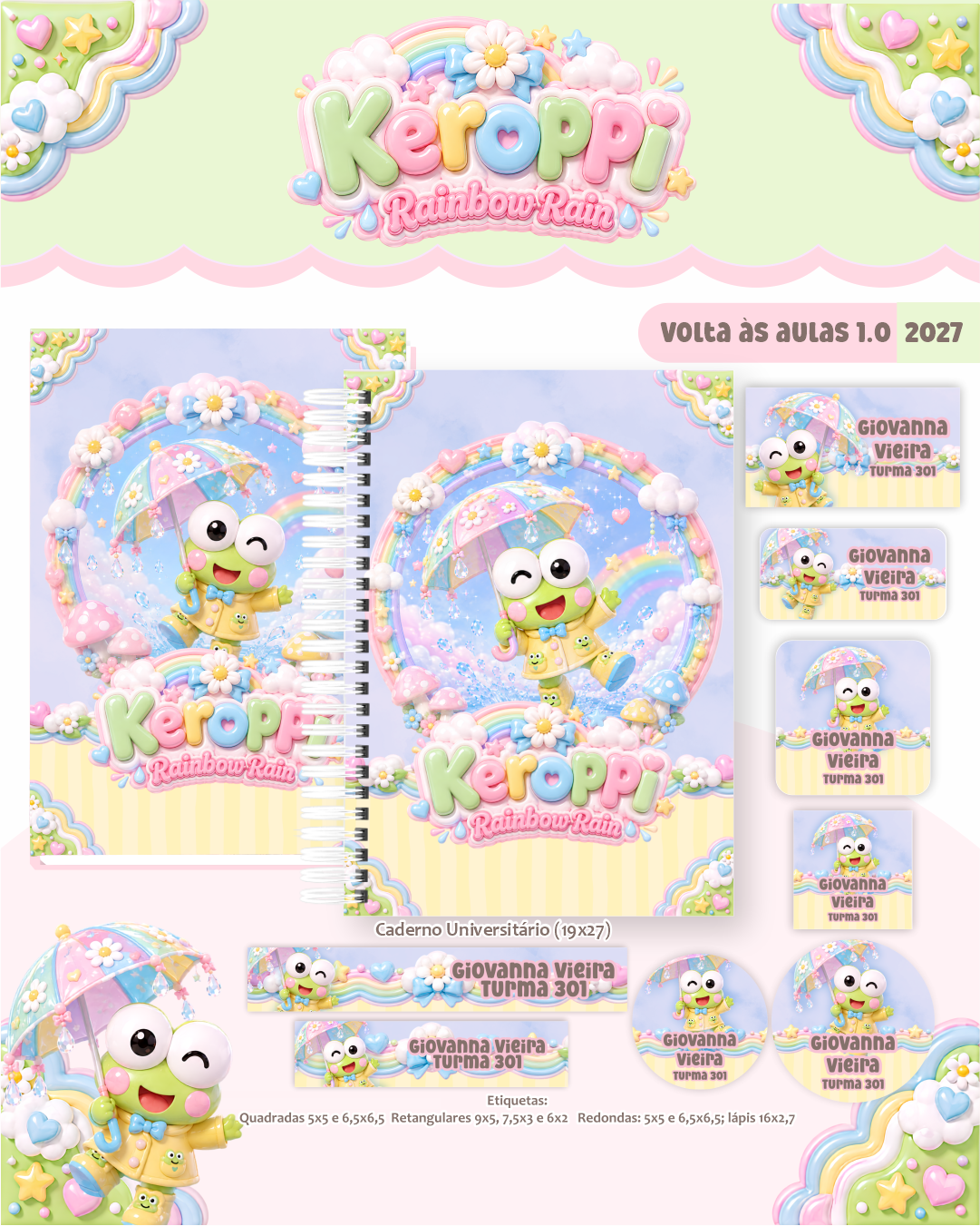 Keroppi Rainbow Rain Keroppi Rainbow Rain - Imagem 1